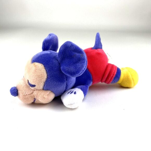 DISNEY Mini Cuddleez Mickey Mouse Plush Sleeping Limited Edition Purple 5.5 in - Picture 1 of 8